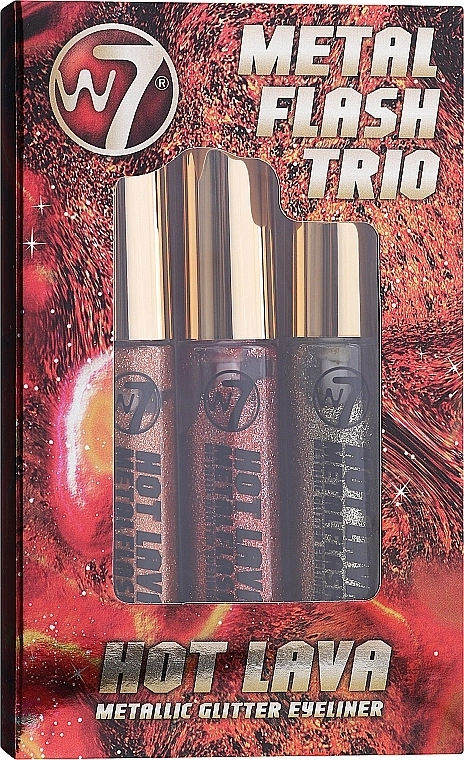 W7 Hot Lava Metallic Glitter Trio Eyeliner (eye/liner/3x7ml) Набор - фото N1