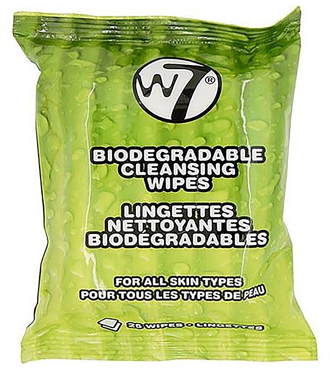 W7 Вологі серветки для зняття макіяжу Biodegradable Cleansing Wipes - фото N1