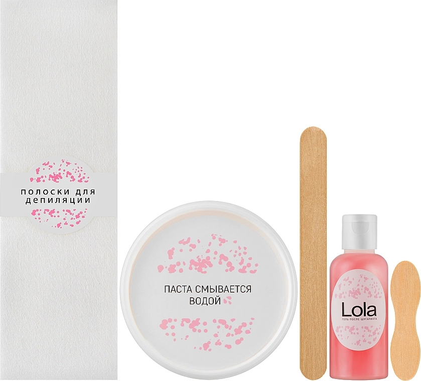 Lola Набір для депіляції (sug/paste/150 ml + strips/15 pcs + spat/2pcs + gel/50 ml) - фото N2