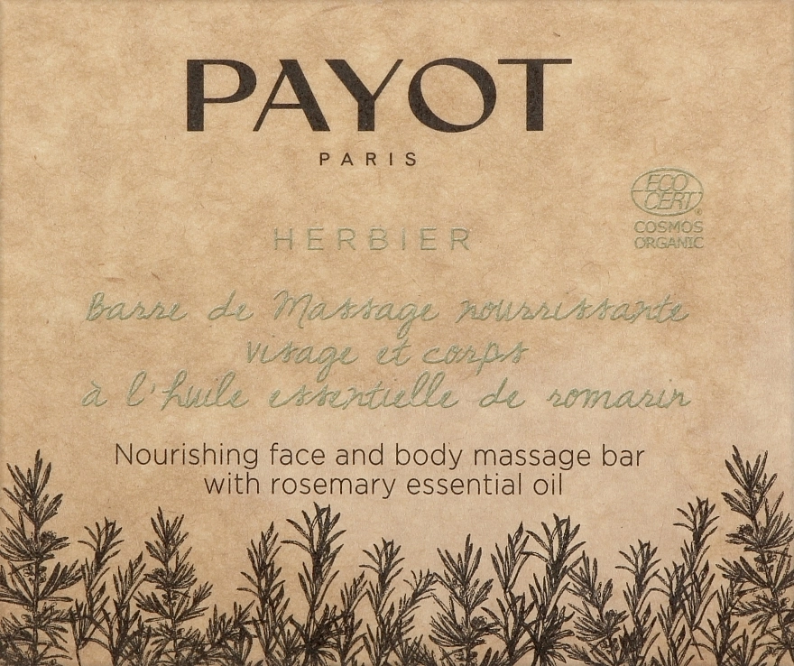 Payot Массажное твердое масло с эфирным маслом розмарина Herbier Nourishing Massage Bar - фото N1