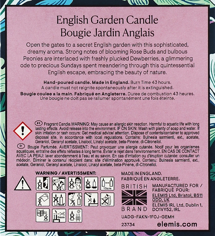 Elemis Ароматична свічка "Англійський сад" English Garden - фото N4