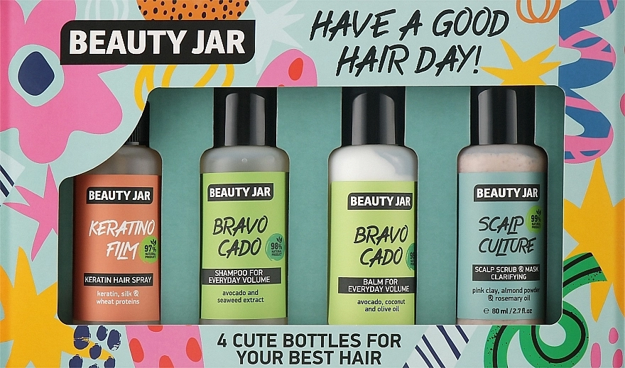 Beauty Jar Набор Have A Good Hair Day (h/shm/80ml + h/balm/80ml + h/spray/80ml + h/mask/80ml) - фото N1