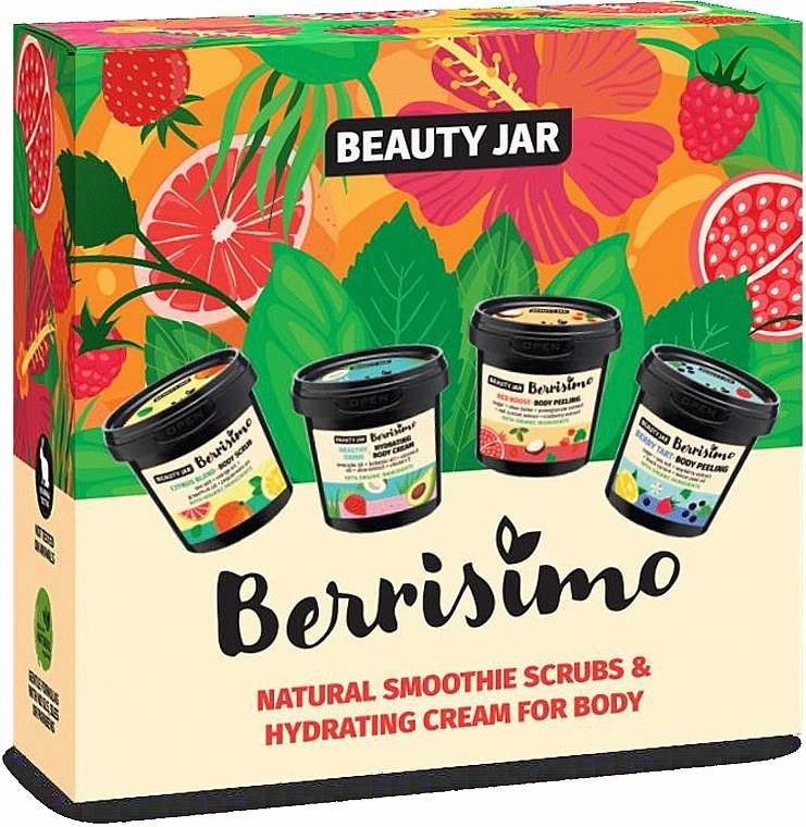 Beauty Jar Набор Berrisimo Hydrating Body Gift Set (b/peel/160g + b/peel/200g + b/scrub/200g + b/cr/155ml) - фото N1