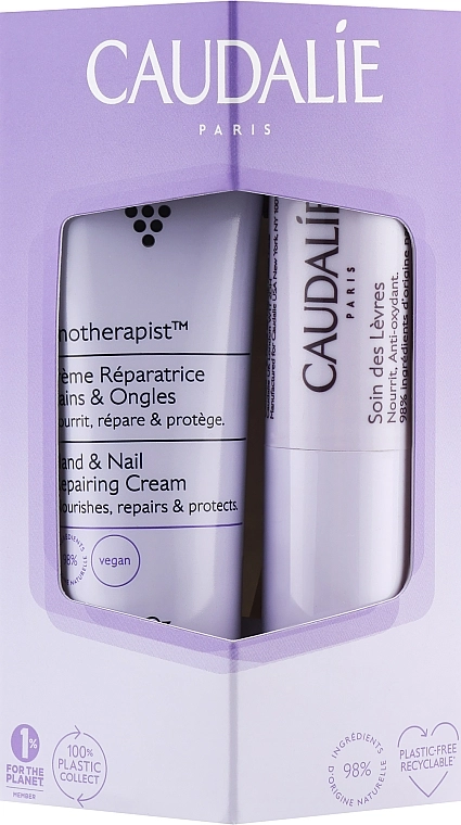 Caudalie Набір Vinotherapist Lip & Hand Duo (h/cr/30ml + lip/cond/4.5g) - фото N1