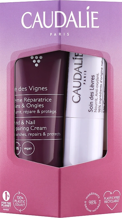 Caudalie Набор The Des Vignes Lip & Hand Duo (h/cr/30ml + lip/cond/4.5g) - фото N1