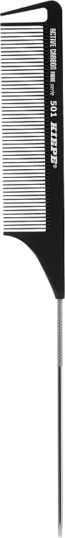 Kiepe Расческа карбоновая с хвостиком металлическим 236 мм Active Carbon Fibre 501 - фото N1
