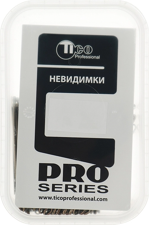 TICO Professional Невидимки для волосся, обрізані, 70 мм, коричневі - фото N1