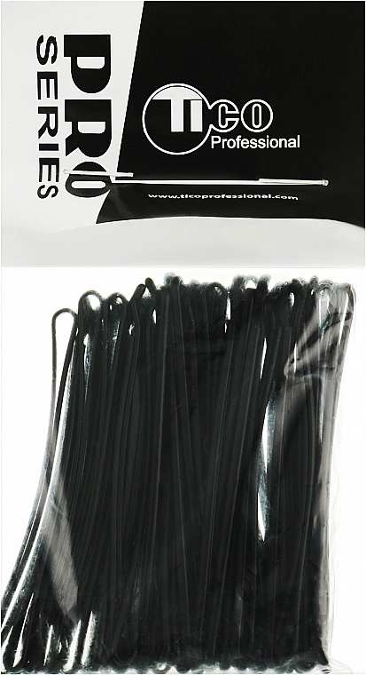 TICO Professional Невидимки для волос, обрезанные, 70 мм, черные - фото N1