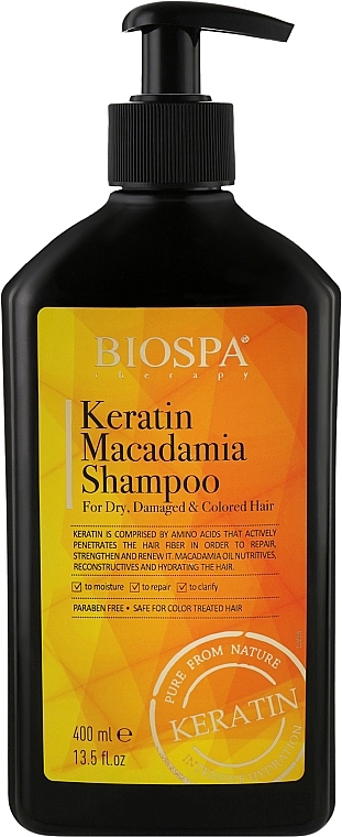 Sea of Spa Олійний шампунь для волосся "Кератин і макадамія" Bio Spa Keratin Macadamia Shampoo - фото N1