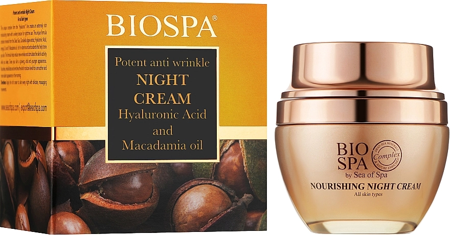 Sea of Spa Ночной крем против морщин "Гиалуроновая кислота и макадамия" Bio Spa Hyaluronic Acid & Macadamia Oil Night Cream - фото N2