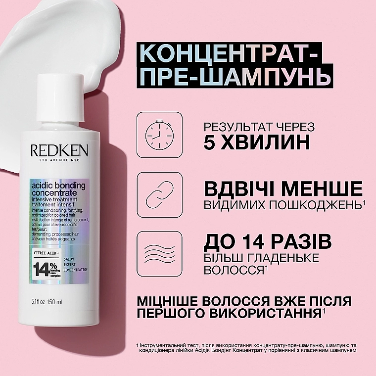 Redken Концентрат-пре-шампунь для догляду за хімічно обробленим та пошкодженим волоссям Acidic Bonding Concentrate Intensive Treatment - фото N2
