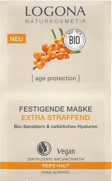 Logona Укрепляющая маска для лица "Облепиха" Age Protection Extra-Firming Firming Mask - фото N1