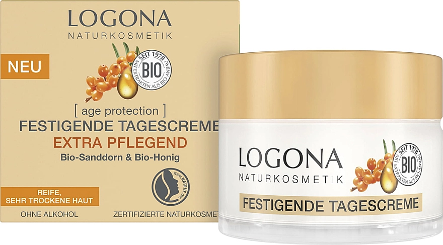 Logona Укрепляющий дневной крем "Облепиха" Age Protection Extra-Firming & Nourishing 2-Phase Firming Cream - фото N1