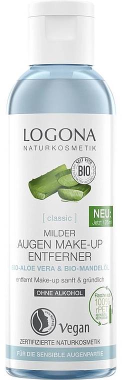 Logona Classic Mild Eye Make-up Remover Organic Aloe Vera & Almond Oil Средство для снятия макияжа с глаз с органическим алоэ вера и миндальным маслом - фото N1