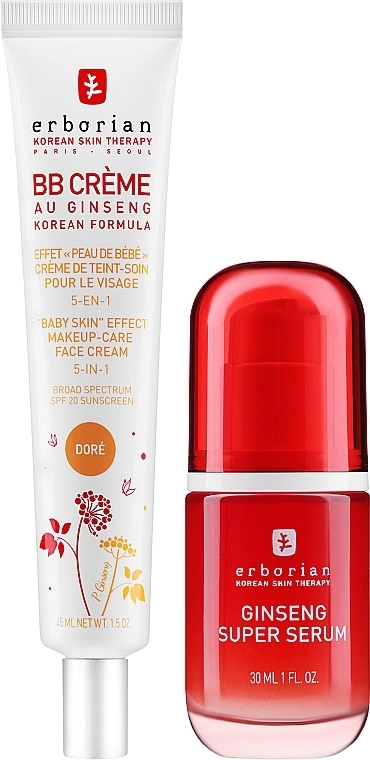 Erborian Набор Kit Ginseng + BB Xmas 22 Dore (f/bb/cr/45ml + serum/30ml) - фото N2