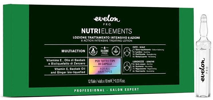 Parisienne Italia Інтенсивний відновлювальний лосьйон для волосся Evelon Pro Nutri Elements Action Intensive Treating Lotion - фото N1