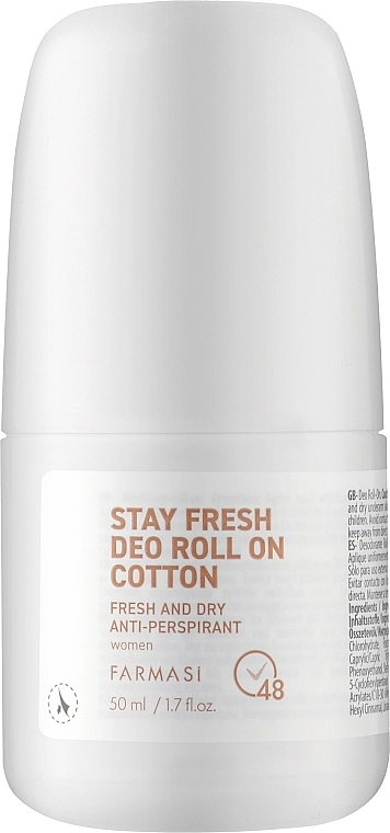Farmasi Роликовий дезодорант-антиперспірант для жінок Stay Fresh Deo Roll-on Cotton - фото N1