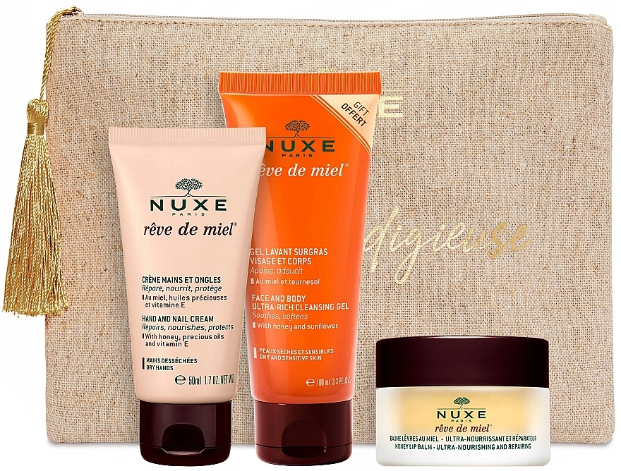 Nuxe Набор Reve de Miel (balm/15g + gel/100ml + cr/50ml) - фото N1