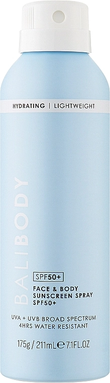 Bali Body Солнцезащитный спрей для лица и тела SPF50+ Face & Body Sunscreen Spray SPF50+ - фото N1