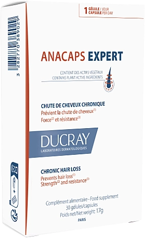Ducray Пищевая добавка при хроническом выпадении волос Anacaps Expert Chronic Hair Loss - фото N1