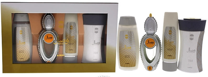 Ajmal Wisal Набор (edp/50ml + sh/gel/200ml/powder/200g + b/lot/100ml) - фото N1