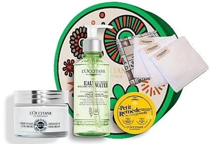 L'Occitane Набор Karite Face Kit (cr/50ml + micel/water/200ml + balm/15g + cotton/pads/3pcs) - фото N1