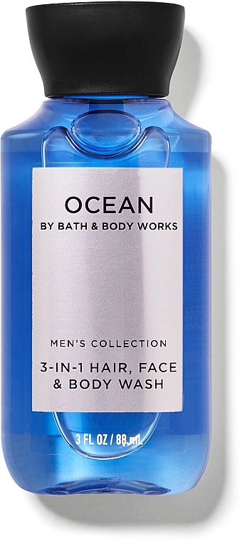 Bath & Body Works Средство для мытья лица, тела и волос Ocean 3 In 1 3-in-1 Hair, Face & Body Wash (мини), 88ml - фото N1