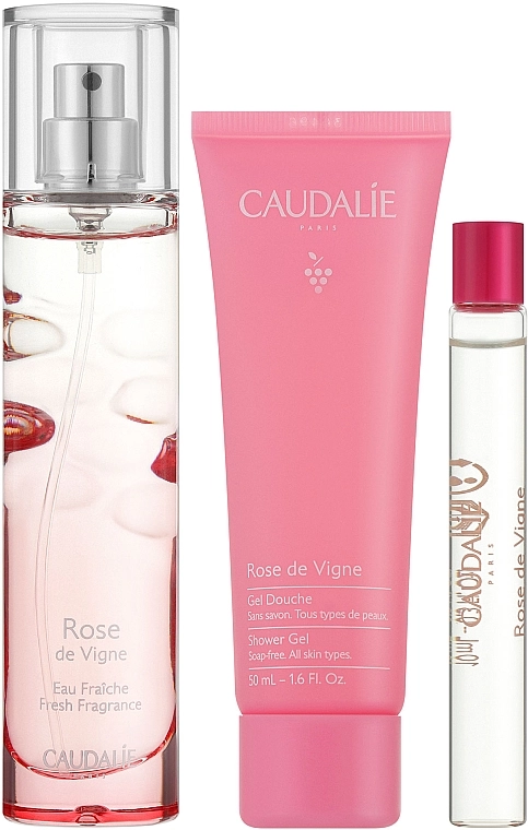 Caudalie Rose De Vigne Набор (edt/50ml + edt/10ml + sh/gel/50ml) - фото N2