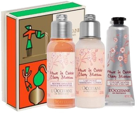 L'Occitane Набор Cherry Blossom (sh/gel/75ml + b/lot/75ml + h/cr/30ml) - фото N1