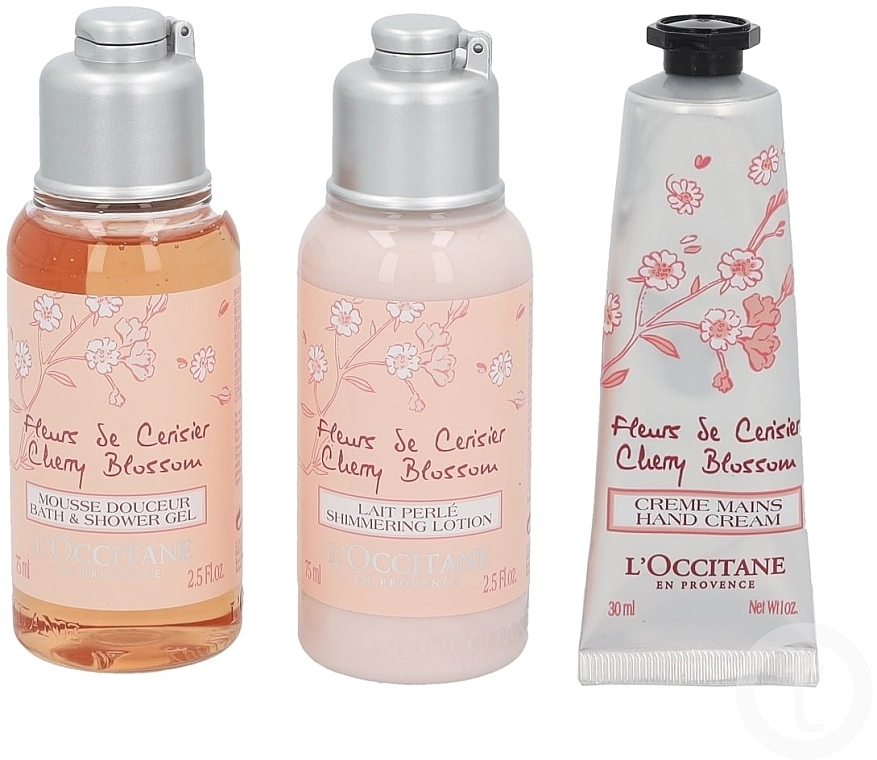 L'Occitane Набор Cherry Blossom (sh/gel/75ml + b/lot/75ml + h/cr/30ml) - фото N2