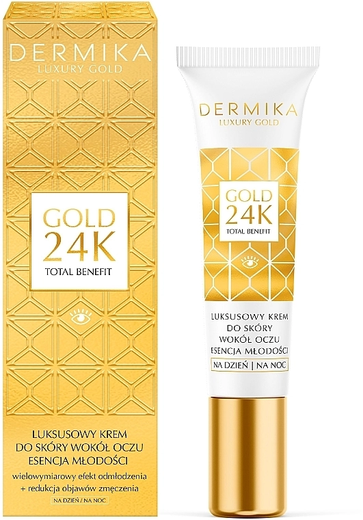 Dermika Крем для шкіри навколо очей Luxury Gold 24K Total Benefit Eye Cream - фото N1