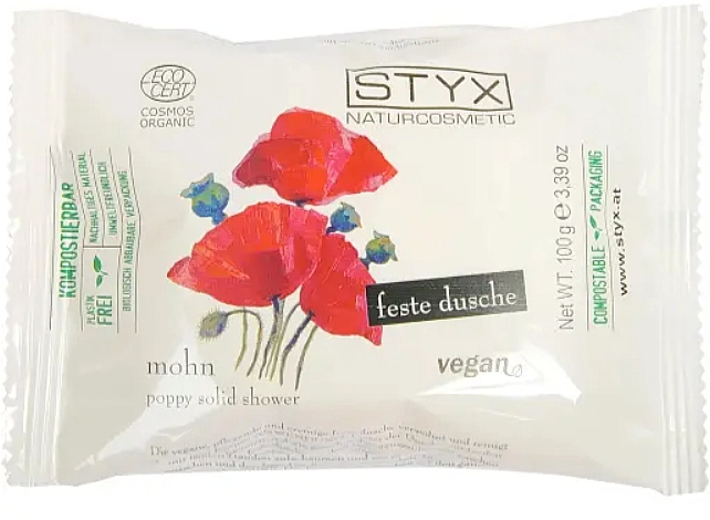 Styx Naturcosmetic Твердое мыло для душа с семенами мака Poppy Seed Solid Shower - фото N1