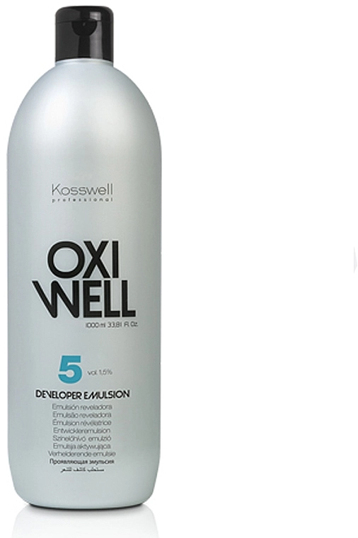 Kosswell Professional Окислительная эмульсия, 1,5% Equium Oxidizing Emulsion Oxiwell 1,5% 5 vol - фото N1
