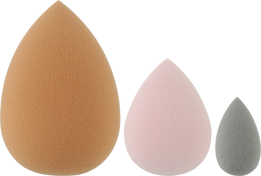 Lussoni Спонжі для макіяжу, 3 шт. Raindrop Makeup Sponge Set of 3 - фото N1