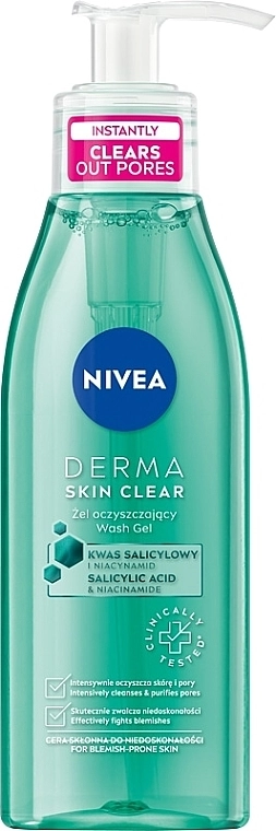 Nivea Очищувальний гель для обличчя Derma Skin Clear Wash Gel - фото N1