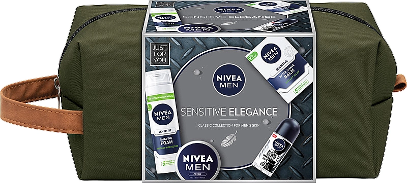 Nivea Набір MEN Sensitive Elegance (foam/200ml + af/sh/balm/100ml + deo/50ml + cr/75ml + bag) - фото N1