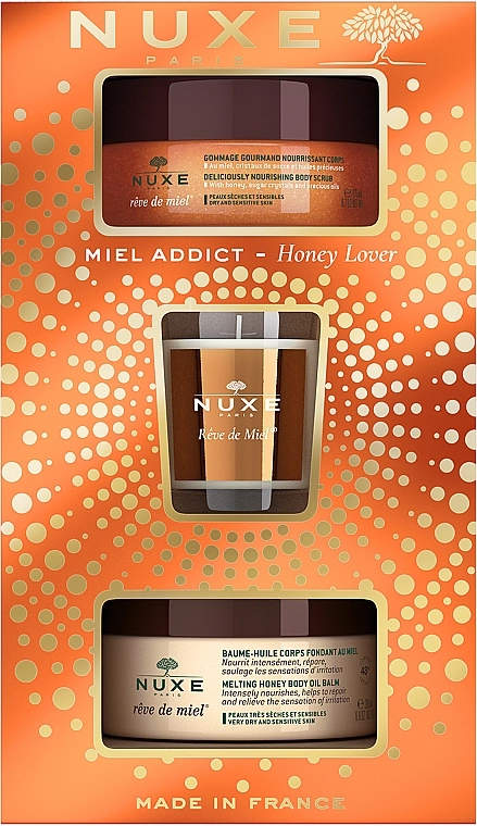Nuxe Подарунковий набір Honey Lover Gift Set (b/oil/200ml + b/scr/175ml + candle/70g) - фото N1