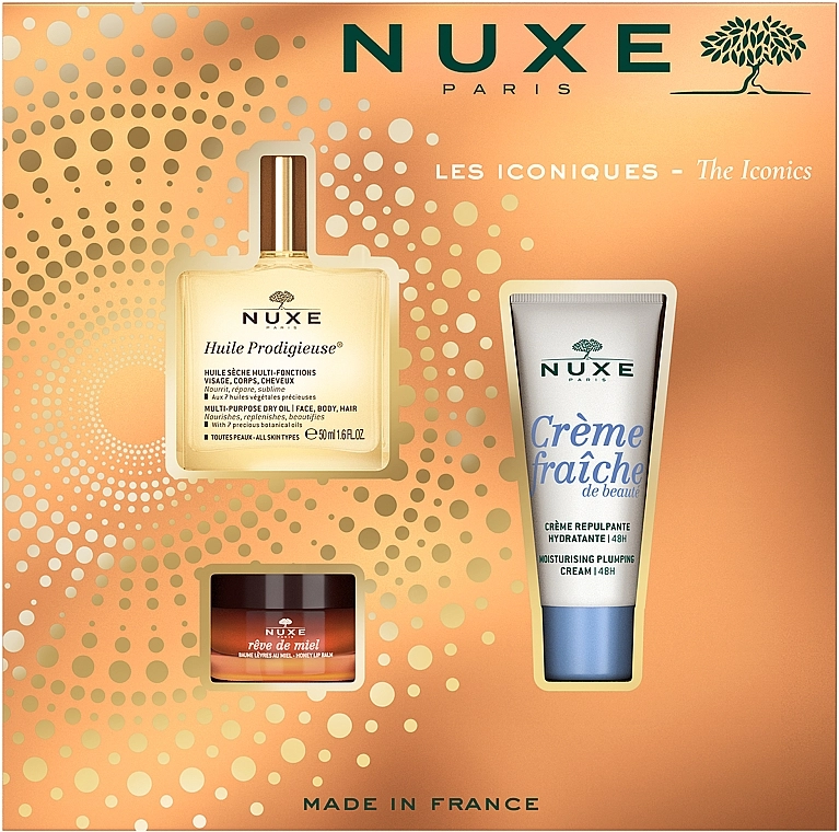 Nuxe Набор Huile Prodigieuse (dry oil/50ml + lip balm/15g + f/cr/30ml) - фото N1