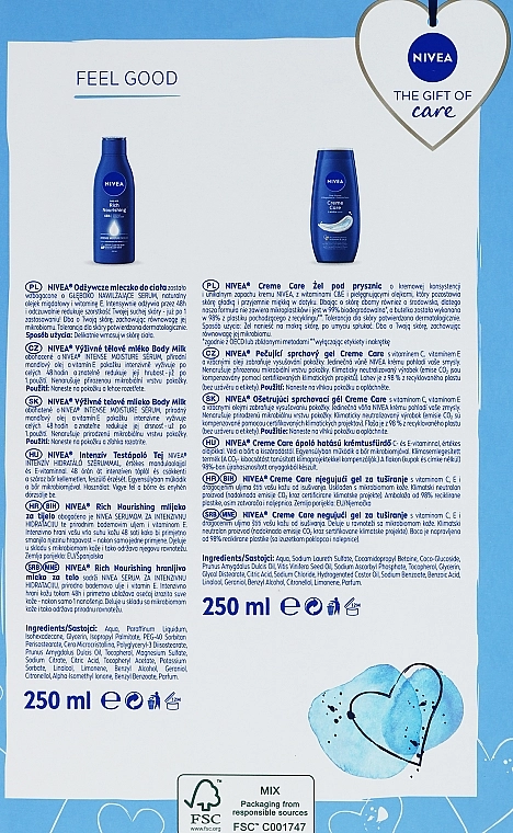 Nivea Набір Feel Good (sh/gel/250ml + b/milk/250ml) - фото N2