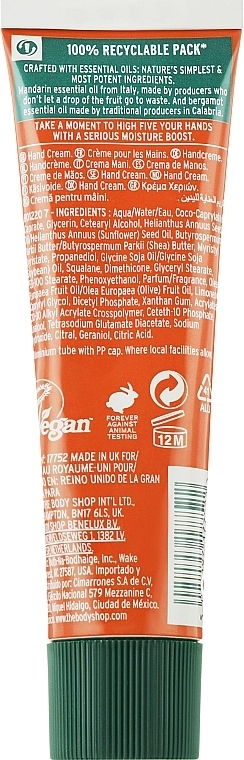 The Body Shop Крем для рук Mandarin & Bergamot Vegan Boost Happy Hand Cream - фото N2