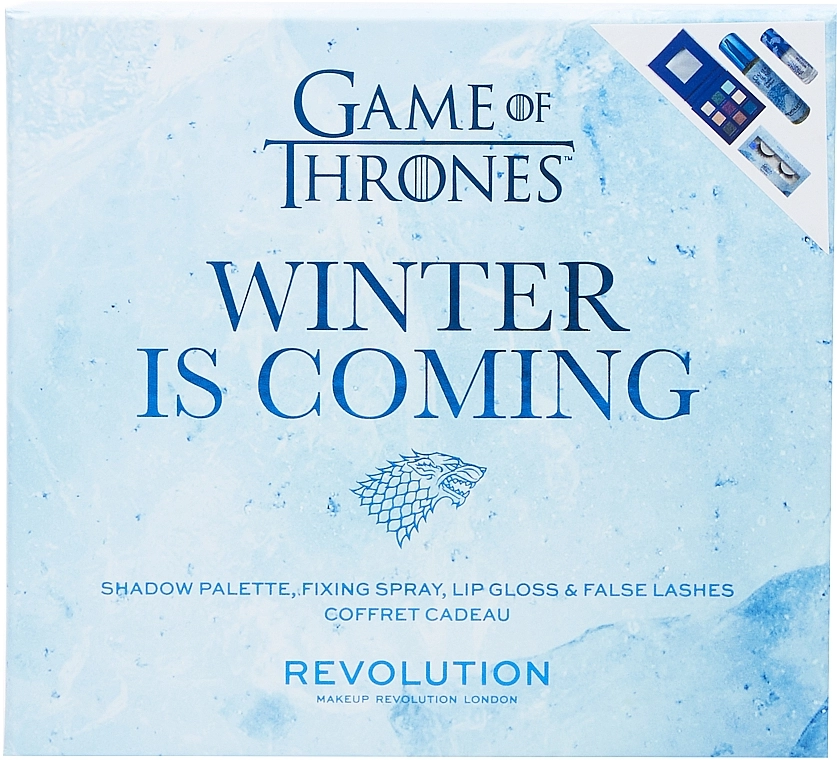 Makeup Revolution X Game Of Thrones Winter Is Coming Set (palette/7,2g + spray/100ml + lip/gloss/5ml + lashes/2pcs) Набір - фото N3