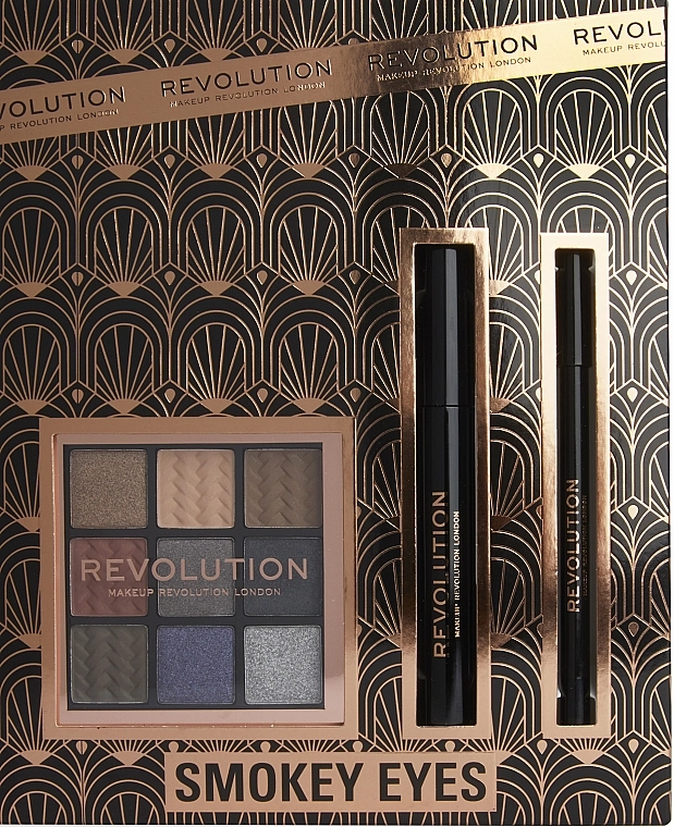 Makeup Revolution Smokey Eyes Set (mascara/8ml + palette/8,1g + pencil/1,15g) Набір - фото N1