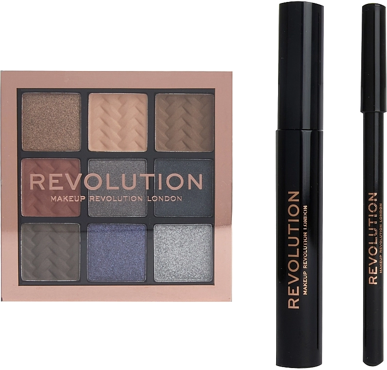 Makeup Revolution Smokey Eyes Set (mascara/8ml + palette/8,1g + pencil/1,15g) Набір - фото N2