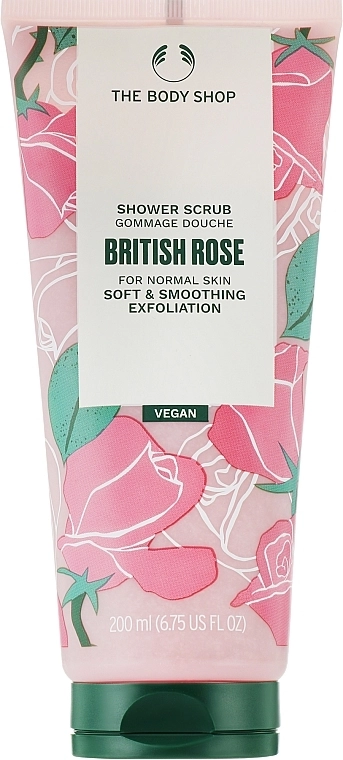 The Body Shop Отшелушивающий скраб для тела British Rose Shower Scrub - фото N1