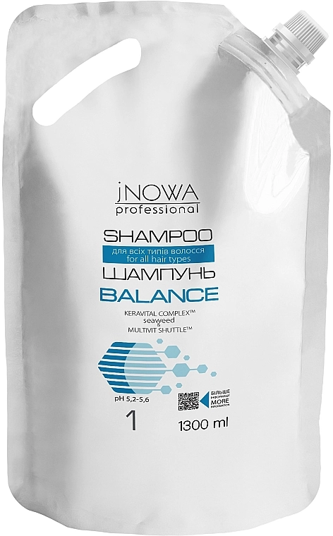 JNOWA Professional Шампунь для всех типов волос 1 Balance Shampoo (дой-пак) - фото N1