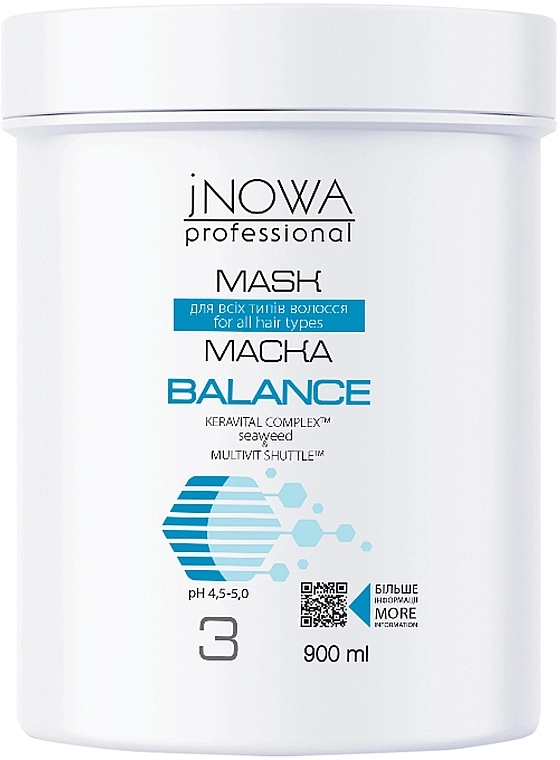 JNOWA Professional Маска для всіх типів волосся 3 Balance Hair Mask - фото N1