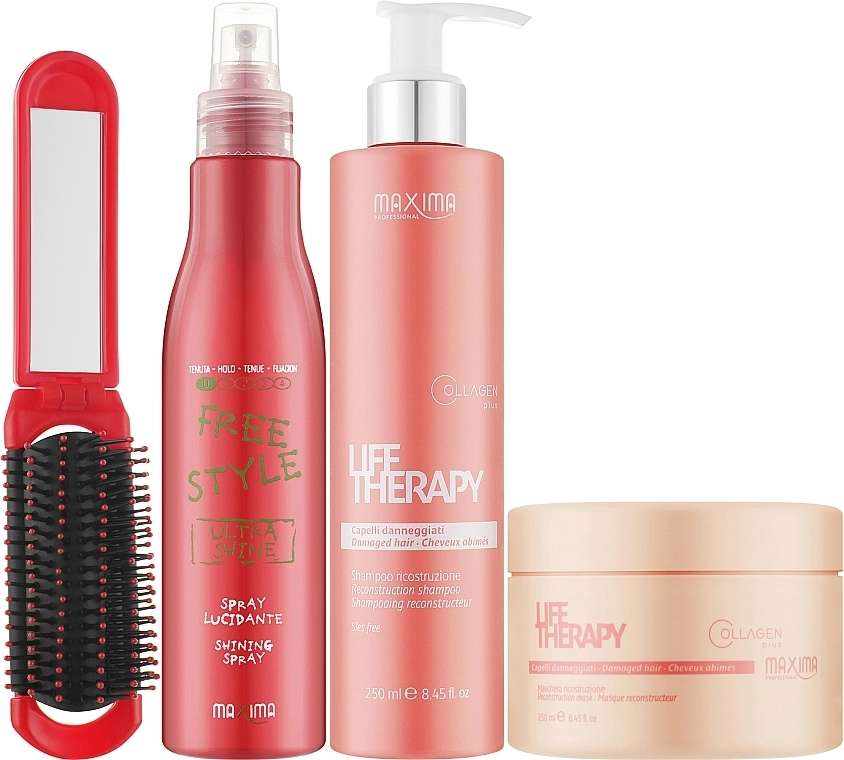 Maxima Набір Life Therapy & Free Style (mask/250ml + shmp/250ml + h/spray/200ml + comb) - фото N2