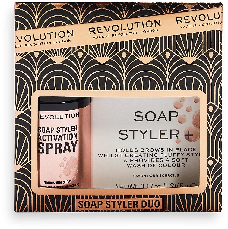 Makeup Revolution Soap Styler Duo Gift Set (brow spr/50ml +br/soap/5g) Набір - фото N1