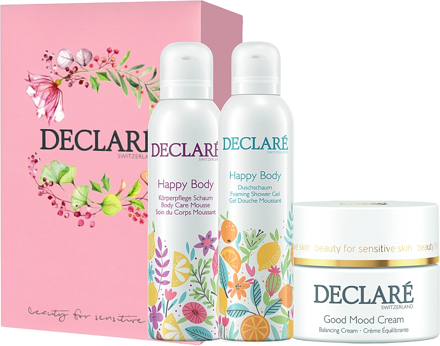 Declare Святковий набір для щоденного догляду Happy Body (sh/gel/200ml + b/foam/200ml + cr/50ml) - фото N1