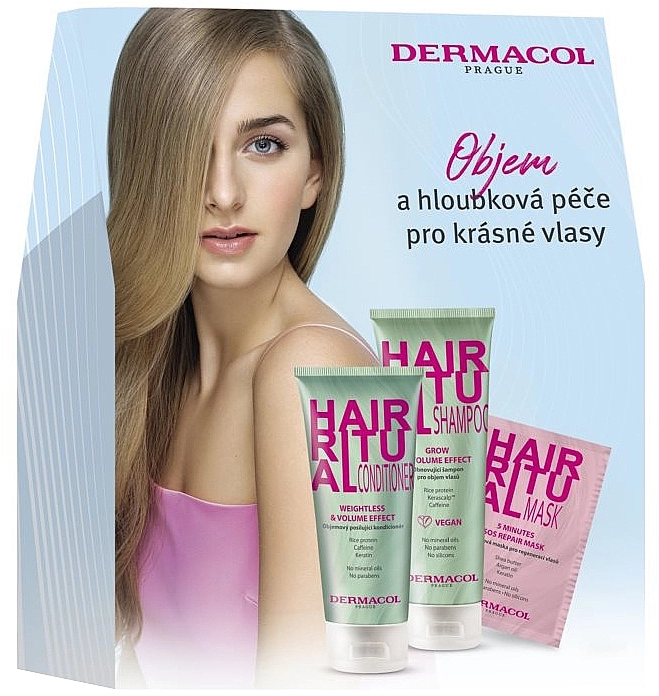 Dermacol Набор Hair Ritual (shm/250ml + cond/200ml + h/mask/5ml) - фото N1